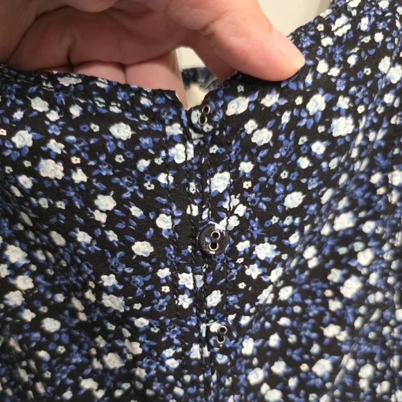 Garage Navy Blue And White Floral Cocktail Party Vacation Mini Dress Size S - Picture 4 of 10